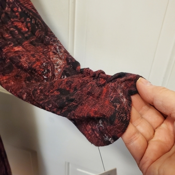 NWT Apt. 9 Paisley Print Ribbed Knit Long Sleeve Swing Dress Ret. $50 - Picture 3 of 10